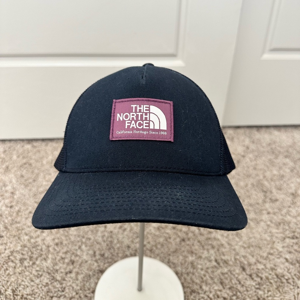 Men’s North Face Trucker Hat - Navy with Purple Patch